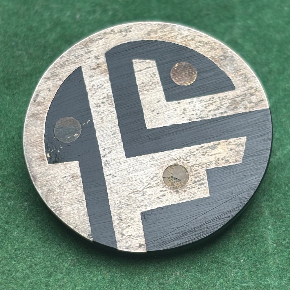 Silver Black Mexican Round Brooch